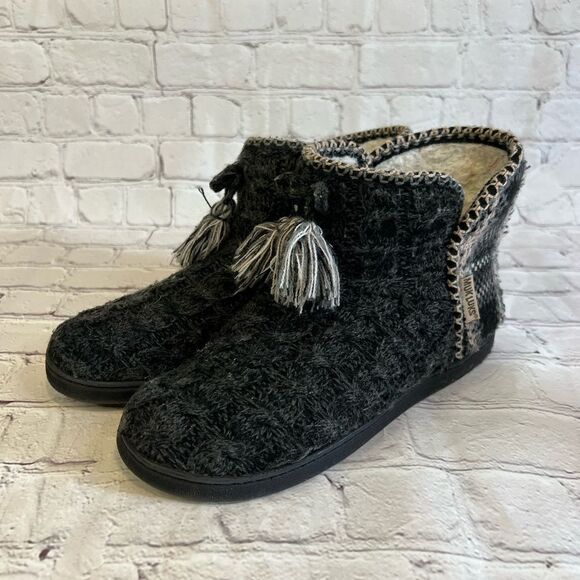 Muk Luk Sherpa Knit Ankle Bootie Slippers Women’s Large 9-10 - Picture 1 of 8